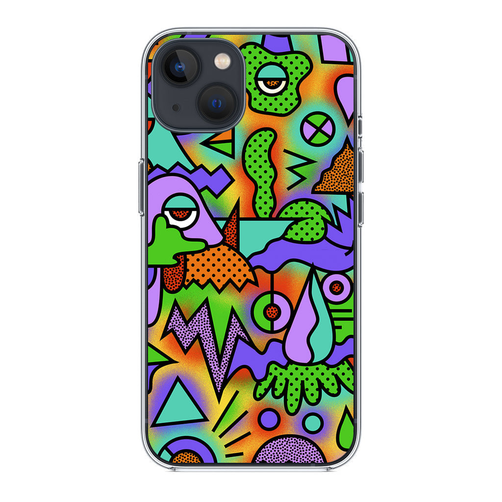 Abstract Colorful Doodle Art iPhone 13 / 13 mini Case