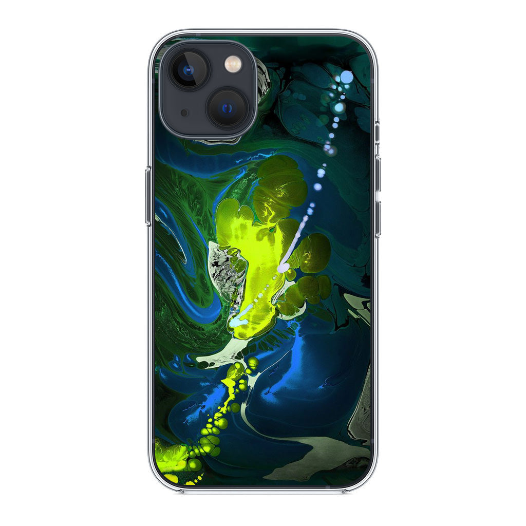 Abstract Green Blue Art iPhone 13 / 13 mini Case