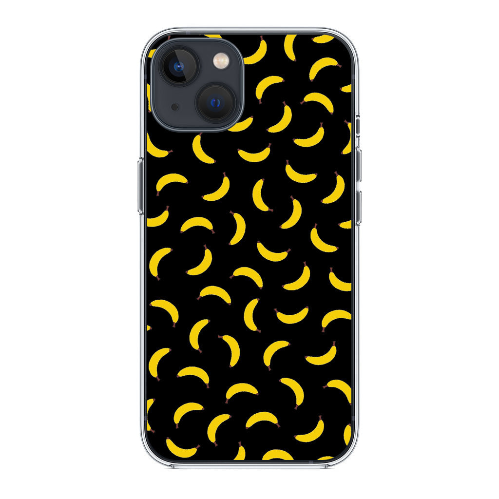 Bananas Fruit Pattern Black iPhone 13 / 13 mini Case