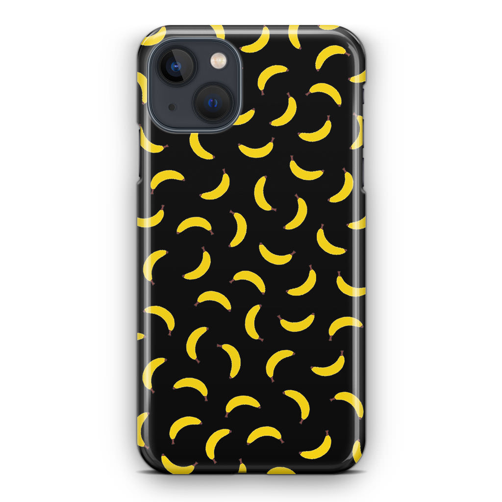 Bananas Fruit Pattern Black iPhone 13 / 13 mini Case