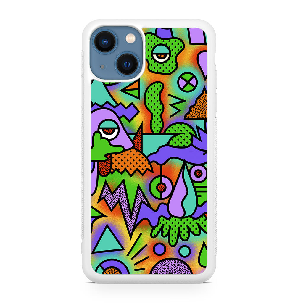 Abstract Colorful Doodle Art iPhone 13 / 13 mini Case