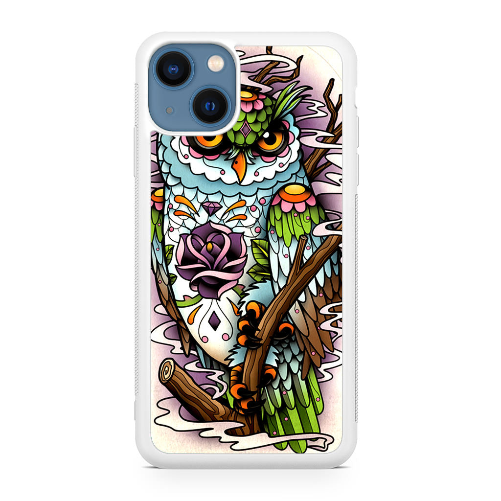 Sugar Skull Owl Tattoo iPhone 13 / 13 mini Case