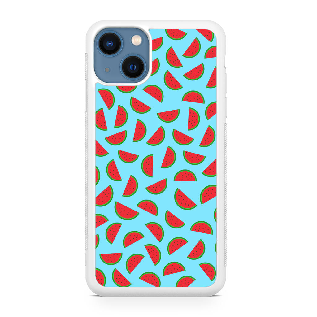 Watermelon Fruit Pattern Blue iPhone 13 / 13 mini Case