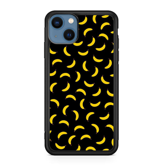 Bananas Fruit Pattern Black iPhone 13 / 13 mini Case