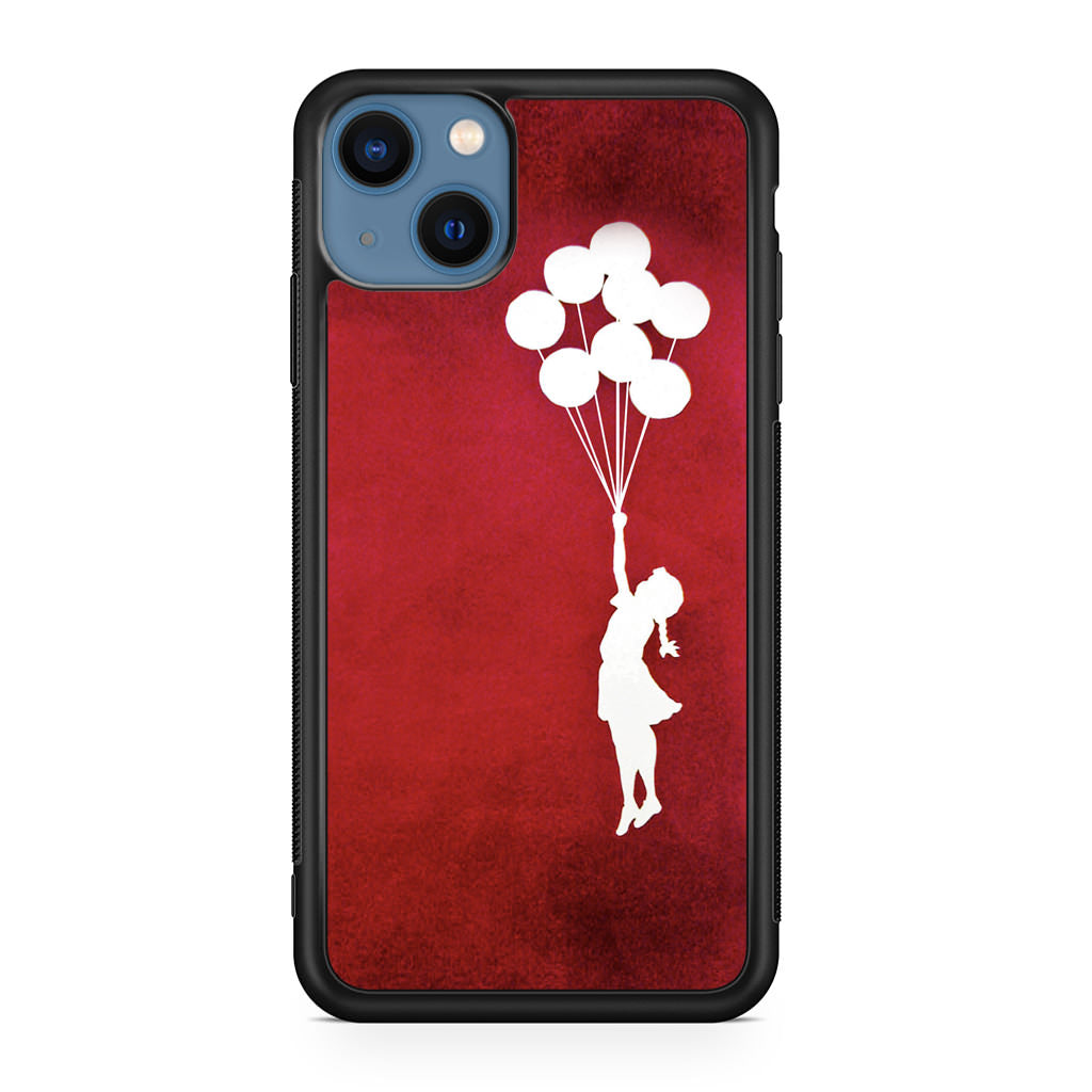 Banksy Girl With Balloons Red iPhone 13 / 13 mini Case