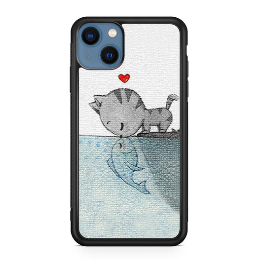 Cat Fish Kisses iPhone 13 / 13 mini Case