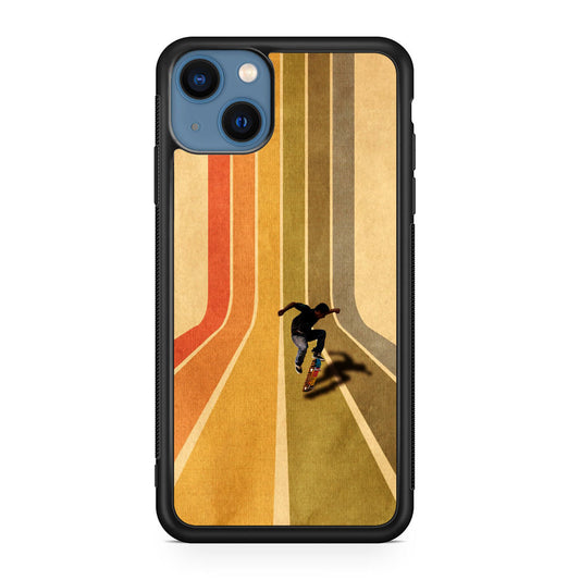 Vintage Skateboard On Colorful Stipe Runway iPhone 13 / 13 mini Case