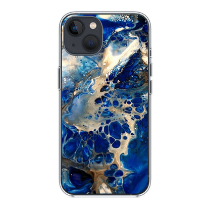 Abstract Golden Blue Paint Art iPhone 13 / 13 mini Case