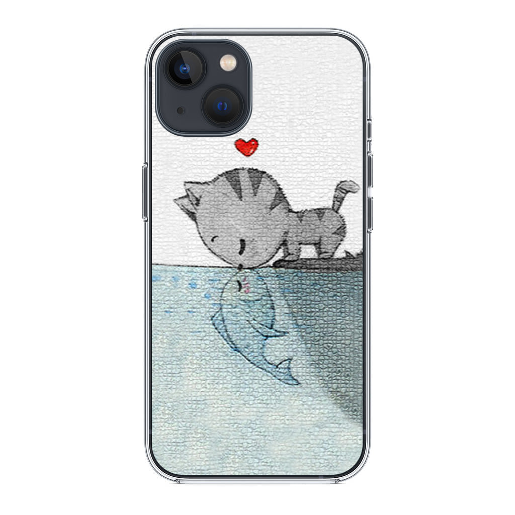 Cat Fish Kisses iPhone 13 / 13 mini Case