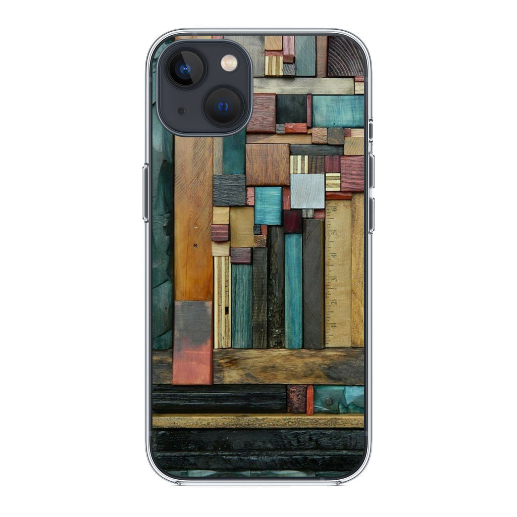 Painted Abstract Wood Sculptures iPhone 13 / 13 mini Case