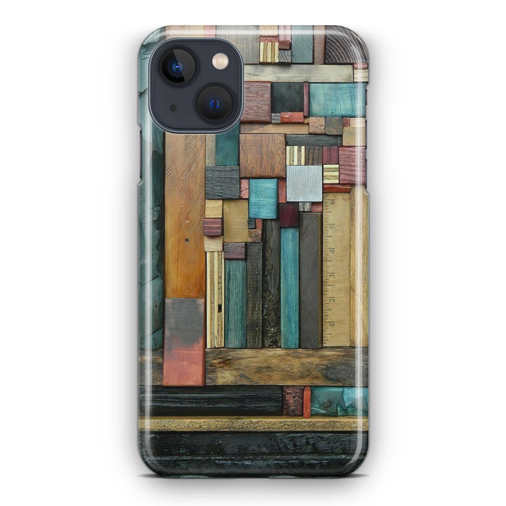 Painted Abstract Wood Sculptures iPhone 13 / 13 mini Case