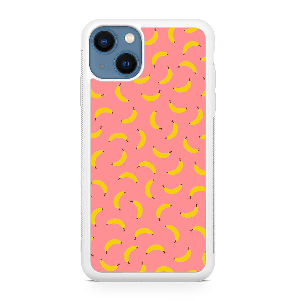 Bananas Fruit Pattern Pink iPhone 13 / 13 mini Case
